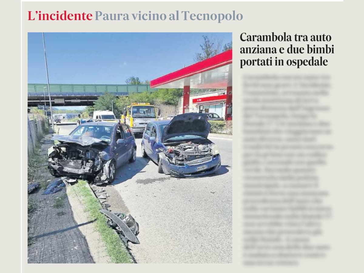 2025-09-02-AQ-scontro-Tecnopolo Scontro nei pressi del Tecnopolo a L'Aquila